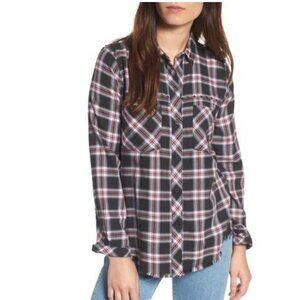Rails Rex Studded Plaid Shirt Charcoal, Berry Size Small